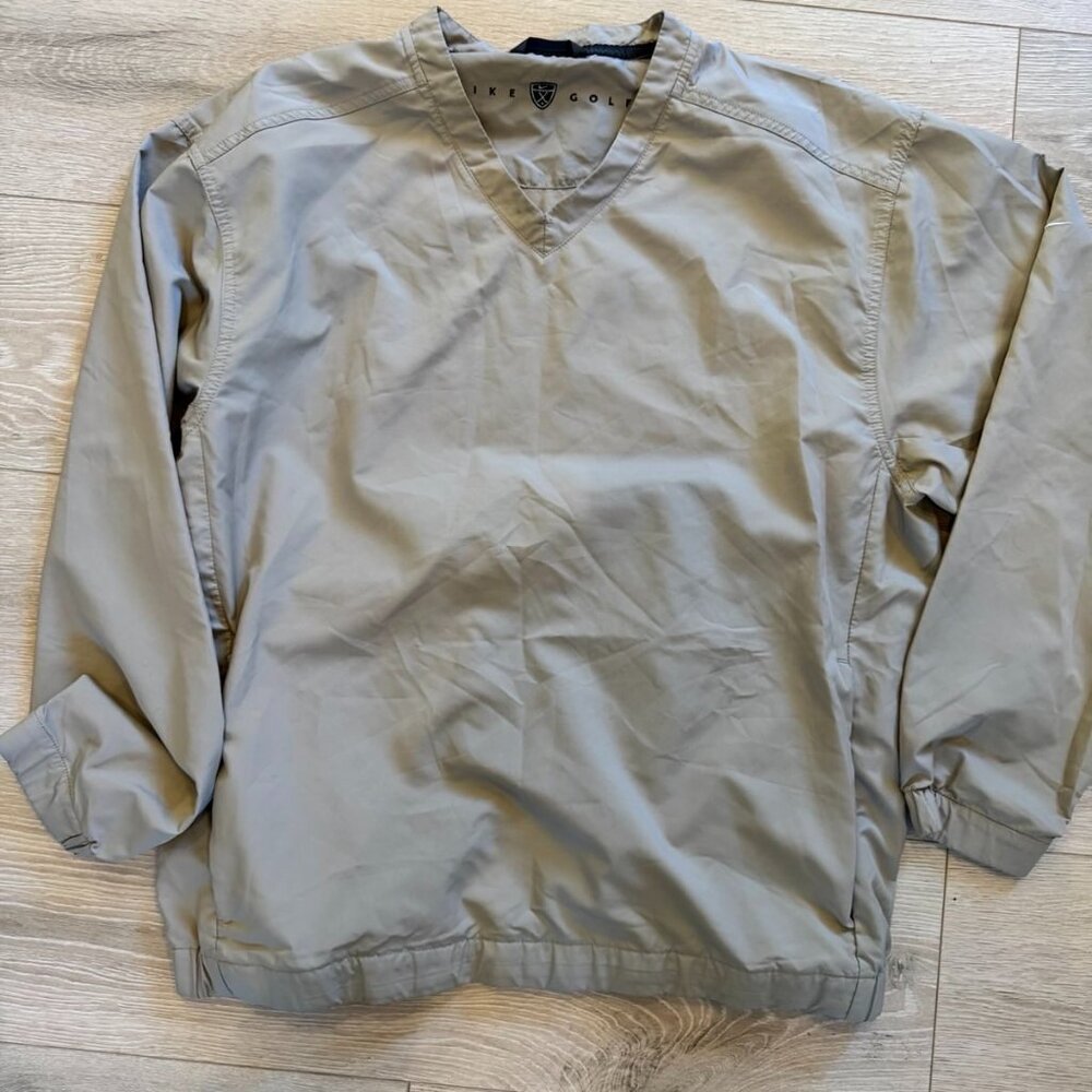 Nike Golf V-Neck Pullover Windbreaker Tan‎ Men’s Large